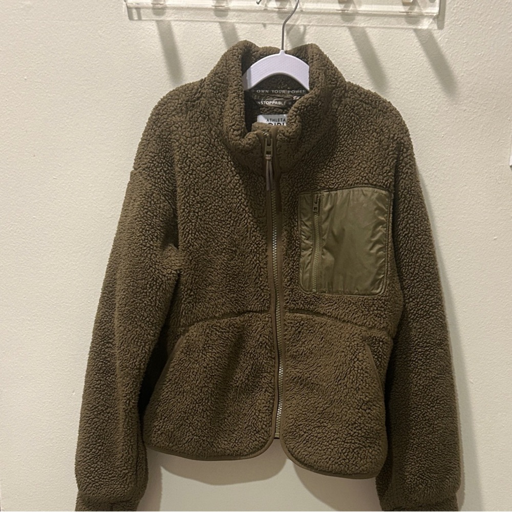 Athleta Girl Olive Sherpa Jacket